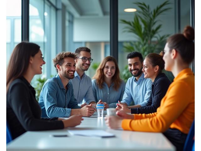 A diverse team looking confident and established, symbolizing successful direct hires and team cohesion.